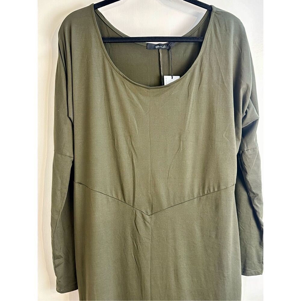 Yana K NWT Olive Green boat dress - size OSFA - Picture 3 of 9